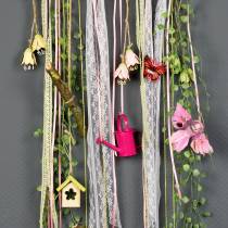 Pássaros decorativos no clipe rosa / roxo 9 cm 8 unidades