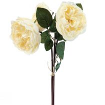 Rosas artificiais como flores artificiais creme real 48cm 3 unidades
