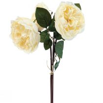 Itens Rosas artificiais como flores artificiais creme real 48cm 3 unidades