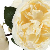 Itens Rosas artificiais como flores artificiais creme real 48cm 3 unidades
