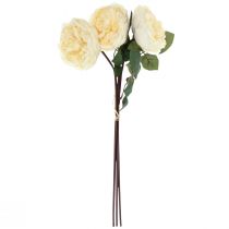 Itens Rosas artificiais como flores artificiais creme real 48cm 3 unidades