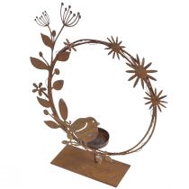 Itens Bird deco flor tealight titular ferrugem look 24×27×6cm