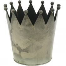 Coroa Deco decoração em metal cinza Ø17,5cm A17,5cm