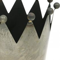 Itens Coroa Deco decoração em metal cinza Ø17,5cm A17,5cm
