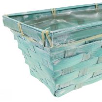 Itens Plantador, cesto de plantas trançado, cesto de aparas quadrado verde/branco 25cm 6 un