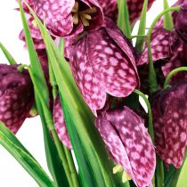 Itens Fritillaria Roxo Quadriculado Tabuleiro Flor Artificial Flores 28cm 6 pcs