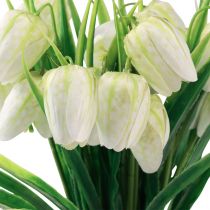 Itens Fritillaria Branco Xadrez Tabuleiro Flor Artificial Flores 38cm 6 pcs