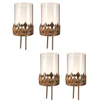 Itens Porta-velas com vidro para conectar em ouro antigo Ø5,5cm 4 peças