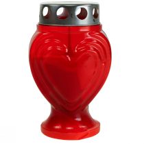 Velas graves coração vermelho luz de luto luz comemorativa 9×8×15cm 24h 4pcs