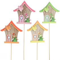 Plugue de flor plug decorativo de madeira casinha de passarinho 7,5x8cm 12 peças