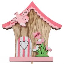 Plugue de flor plug decorativo de madeira casinha de passarinho 7,5x8cm 12 peças