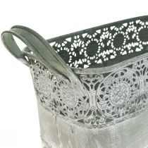 Tigela decorativa de metal com alça de flor 25,5/30/35,5 cm conjunto de 3