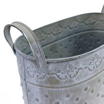Vaso oval com alças Jardineira metal 24/19/14cm conjunto de 3