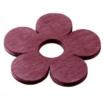 Itens Decoração dispersa flores de madeira decoração de mesa rosa roxo branco Ø4cm 72 unidades