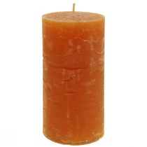 Itens Velas de pilar laranja escuro colorido Sunset 50x100mm 4uds