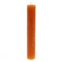 Itens Velas cónicas laranja escuro cor sólida Sunset 34x240mm 4 un