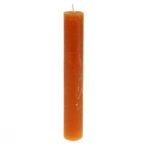 Itens Velas cônicas laranja escuro cor sólida Sunset 34x240mm 4 unidades