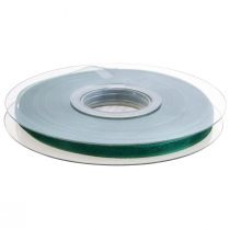 Itens Fita de organza verde, fita para presentes, borda trançada, verde pinheiro, 6 mm, 50 m