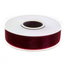 Itens Fita de tecido de organza fita de organza Bordeaux 25mm 50m