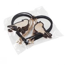 Itens Decoração pendurada coração com pássaros decoração para pendurar 12 cm 4 peças