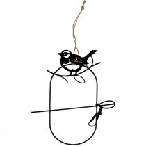 Itens Decoração suspensa pássaros decorativos de metal preto 18 × 22,5 cm 3 unidades
