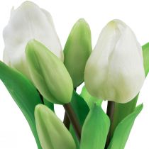 Itens Tulipas artificiais em vaso Tulipas brancas flores artificiais 22cm
