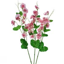 Itens Flores artificiais rosa branca ervilhaca Vicia flores de jardim 61 cm 3 unidades