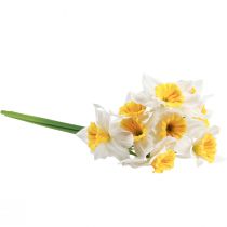 Itens Narcisos artificiais, flores de seda branca, narcisos 40 cm, 3 peças