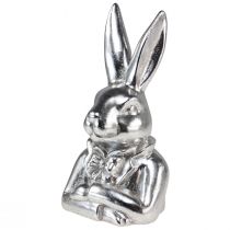 Itens Coelhinho da Páscoa decorativo busto de coelhinho decorativo em cerâmica prateada Alt.23cm