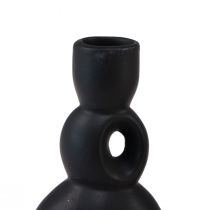 Itens Castiçal Cerâmico Castiçal Preto H13cm 2 Pcs