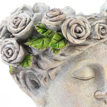 Itens Rosto de vaso de flores busto feminino cabeça de planta aparência de concreto Alt.18cm