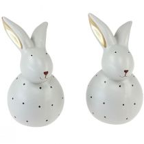 Itens Figuras decorativas de coelhinho da Páscoa coelhos com padrão de pontos 17 cm 2 unidades