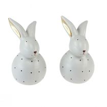 Itens Figuras decorativas de coelhinho da Páscoa coelhos com padrão de pontos 13 cm 2 unidades