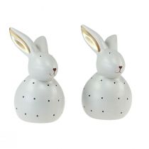 Itens Figuras decorativas de coelhinho da Páscoa coelhos com padrão de pontos 13 cm 2 unidades