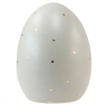 Itens Decoração de ovos de Páscoa em cerâmica ouro cinza com pontos 8,5 cm 3 unidades