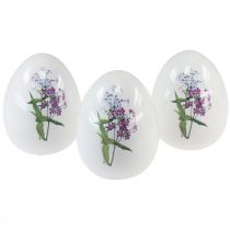 Itens Decoração de ovos de Páscoa em cerâmica com decoração floral 12cm 3 unidades