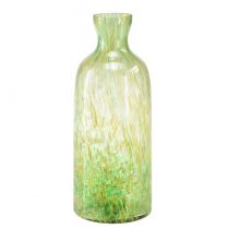 Itens Vaso decorativo vaso de flores de vidro padrão amarelo verde Ø10cm Alt.25cm