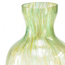 Itens Vaso decorativo vaso de flores de vidro padrão amarelo verde Ø10cm Alt.25cm