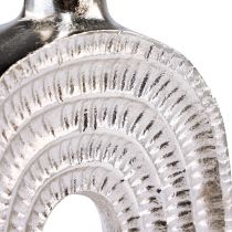 Itens Vaso decorativo de metal prateado em espiral de concha de caracol Alt.31cm