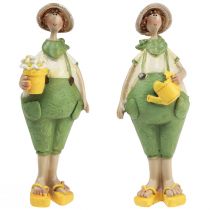Itens Figuras decorativas decoração de mesa de jardineiro verão verde amarelo 16,5 × 5,5 cm 2 unidades