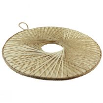 Itens Anel decorativo de parede boho em madeira de cânhamo natural Ø40cm