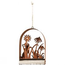 Itens Decoração de Páscoa coelhinhos ferrugem decoração pendurada metal 20×5×29,5cm