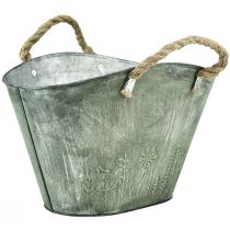 Itens Vaso com alças de juta e bolsa de metal 31×20×17cm