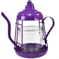 Itens Porta-velas lanterna de vidro bule roxo Ø15cm Alt.26cm