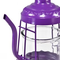 Itens Porta-velas lanterna de vidro bule roxo Ø15cm Alt.26cm