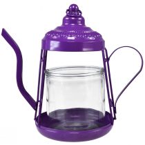 Itens Porta-velas lanterna de vidro bule roxo Ø15cm Alt.26cm