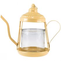 Itens Porta-velas lanterna de vidro bule laranja Ø15cm Alt.26cm