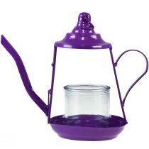 Itens Porta-velas lanterna de vidro bule roxo Ø13cm Alt.22cm