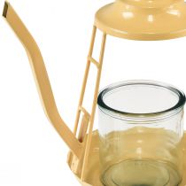 Itens Porta-velas lanterna de vidro bule laranja Ø13cm 22cm