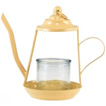 Itens Porta-velas lanterna de vidro bule laranja Ø13cm 22cm